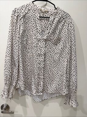 Vine & Love Cream Blouse with Black Dot Print